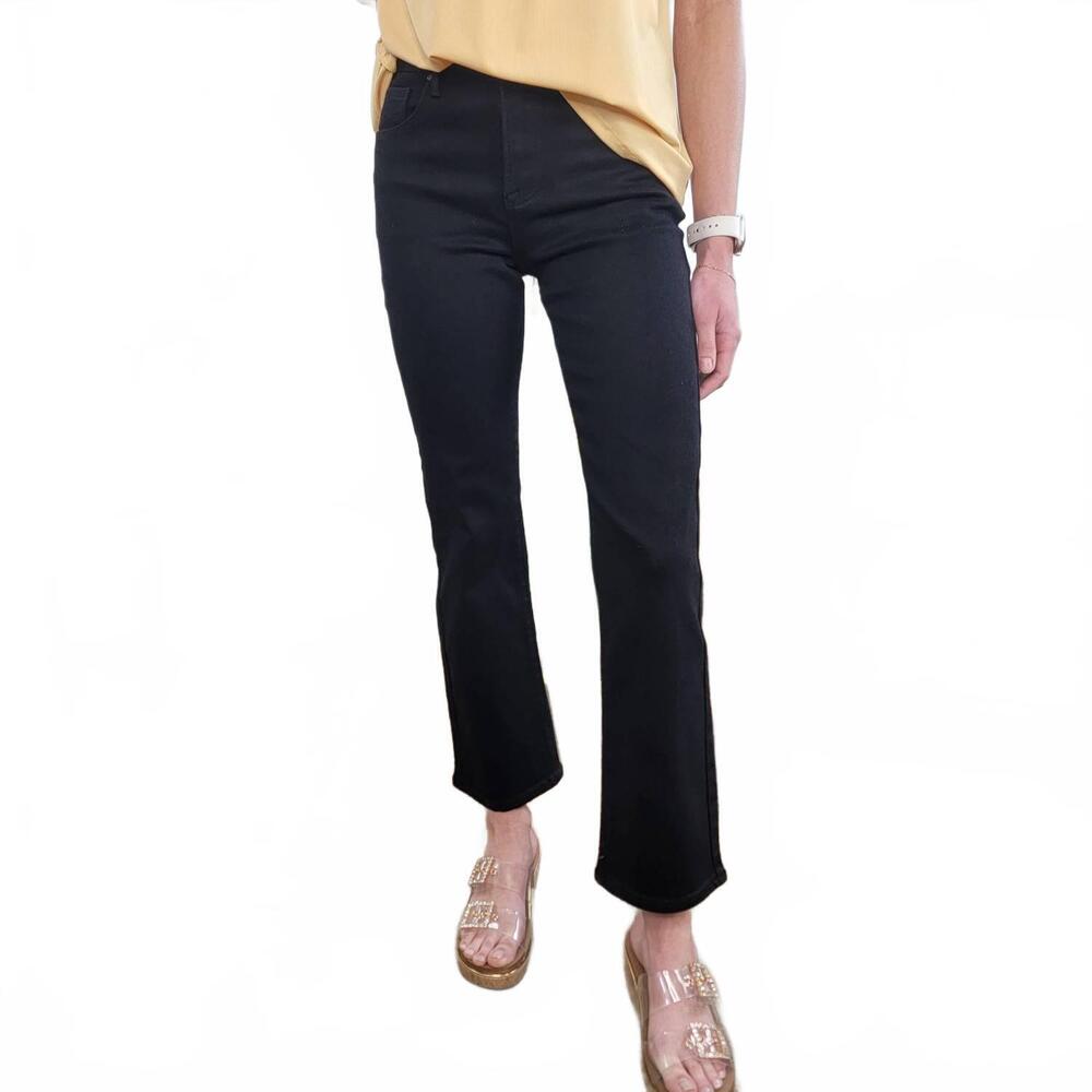 NEW RISEN marlowe crop straight jeans in black
